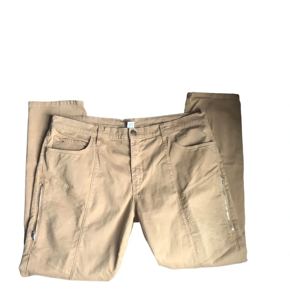True Religion Rocco Moto Pant Size 40X32 Tobacco Rockabilly Motorcycle Straight